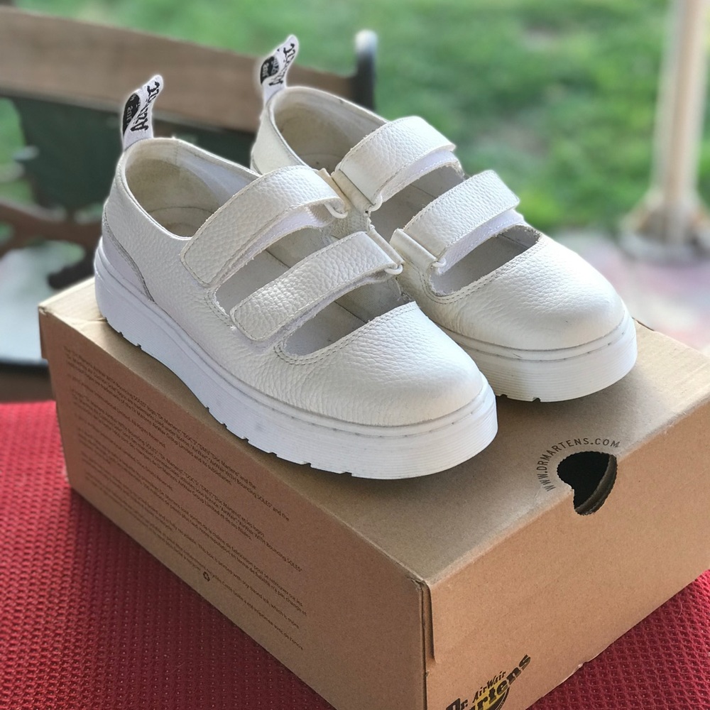 Cream and white Mae Doc Martens